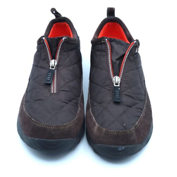 Lands End Weatherfield Brown Quilted Hiking Zip Up Shoe 86524 Women 7B Outdoor - Picture 4 of 8